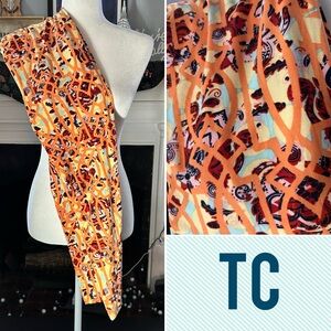 LulaRoe LLR tall + curvy leggings • orange sherbet, red, yellow, pastel • NWOT